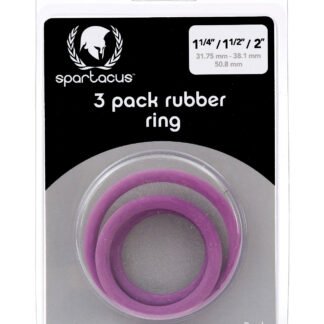 Spartacus Rubber Cock Ring Set - Purple Pack of 3
