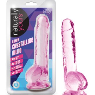 Blush Naturally Yours 8" Crystalline Dildo - Rose