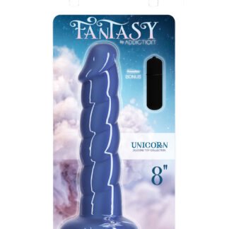 Fantasy Addiction 8" Unicorn Dildo - Blue