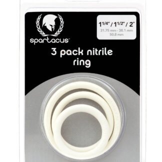 Spartacus Nitrile Cock  Ring Set - White Pack of 3