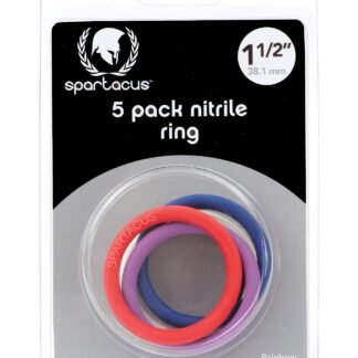 Spartacus 1.5" Nitrile Cock  Ring Set - Asst. Colors Pack of 5