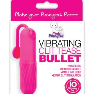 Pink Pussycat Vibrating Clit Tease Bullet - Pink