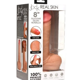 Curve Toys Jock Real Skin Silicone 8" Dildo w/Balls