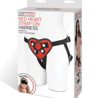 Lux Fetish Red Heart Strap On Harness Set