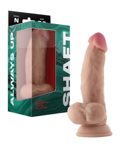 Shaft Model N Flexskin Liquid Silicone 7.5" Side Curve Dong w/Balls - Pine