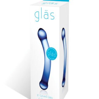 Glas 6" Curved G-Spot Glass Dildo - Blue