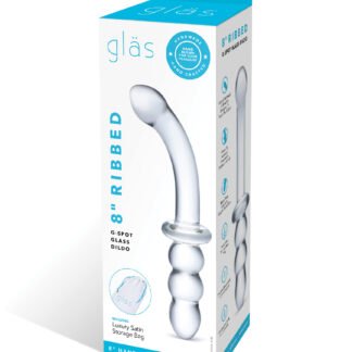 Glas 8" Ribbed G-Spot Glass Dildo