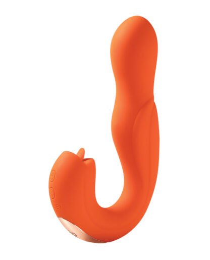 Joi Pro Rotating Head G-Spot Vibrator & Clit Licker w/Remote - Orange