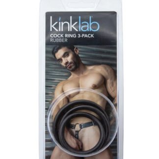 KinkLab Rubber Cock Ring - Pack of 3