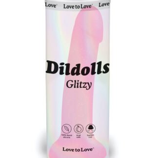 Love to Love Curved Suction Cup Dildolls Glitzy - Glitter Pink