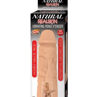 Natural Realskin Vibrating Penis Xtender - White