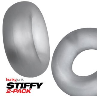 Hunky Junk Stiffy 2 Pack Cockrings - Clear Ice