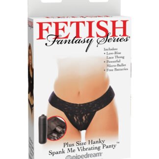 Fetish Fantasy Series Hanky Spank Me Plus Size Vibrating Panties - Black