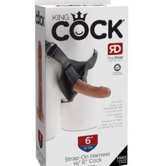 King Cock Strap-On Harness w/6" Cock - Tan