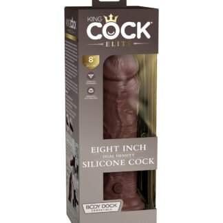King Cock Elite 8" Dual Density Silicone Cock - Brown