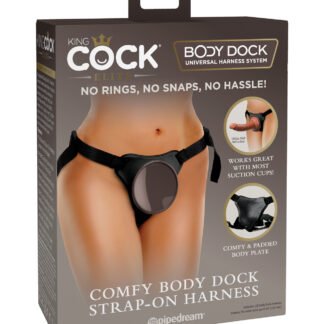 King Cock Elite Comfy Body Dock Strap On Harness - Black