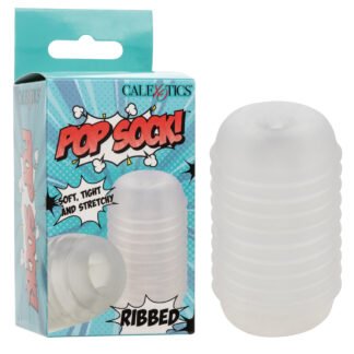 Pop Sock Ribbed Masturbator - Clear
