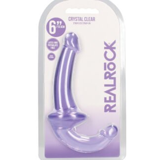 Shots RealRock Crystal Clear 6" Strapless Strap-On - Purple