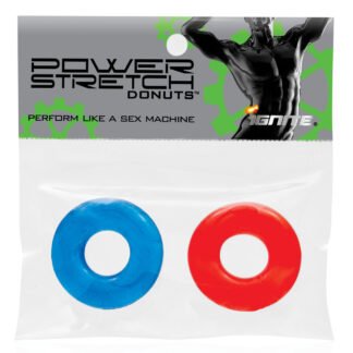 Ignite Power Stretch Donuts Cockrings - Pack of 2 Red/Blue