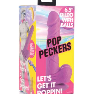 Pop Peckers 6.5" Dildo w/Balls - Purple