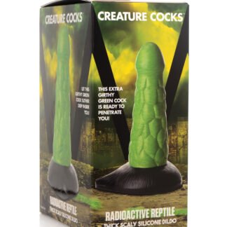 Creature Cocks Radioactive Reptile Thick Scaly Silicone Dildo - Green/Black
