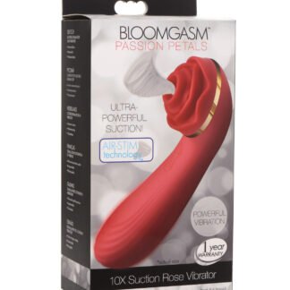 Inmi Bloomgasm Passion Petals Rose 10X Suction & Vibrator - Red