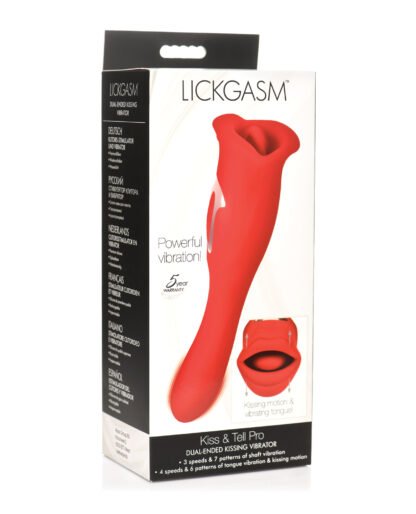 Shegasm Lickgasm Kiss + Tell Pro Dual Ended Kissing Vibrator - Red