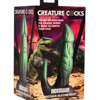 Creature Cocks Dickosaur Dinosaur Silicone Dildo  - Black/Teal
