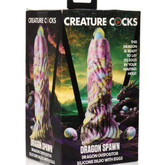 Creature Cocks Dragon Spawn Dragon Ovipositor Silicone Dildo w/Eggs - Multi Color