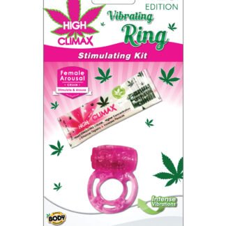 High Climax Vibrating Ring Stimulating Kit w/Hemp Seed Oil - Pink