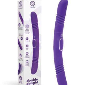 Together Double Delight Double-Ended Vibrating & Thrusting Vibrator - Purple
